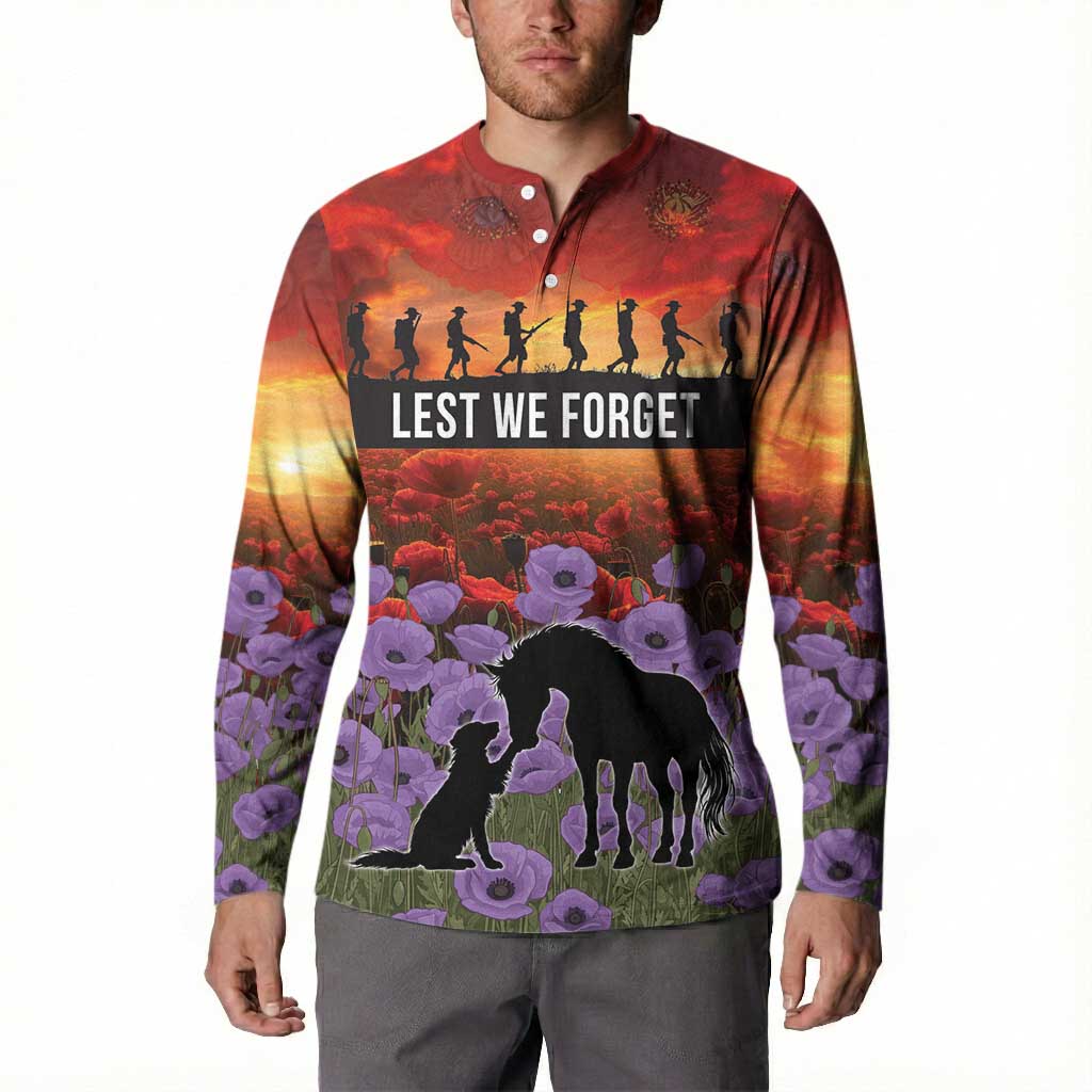 Personalised ANZAC Day Button Sweatshirt Remembering the Animals of War