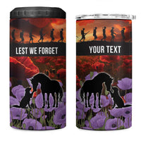 Personalised ANZAC Day 4 in 1 Can Cooler Tumbler Remembering the Animals of War
