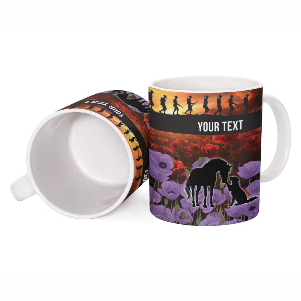 Personalised ANZAC Day Ceramic Mug Remembering the Animals of War