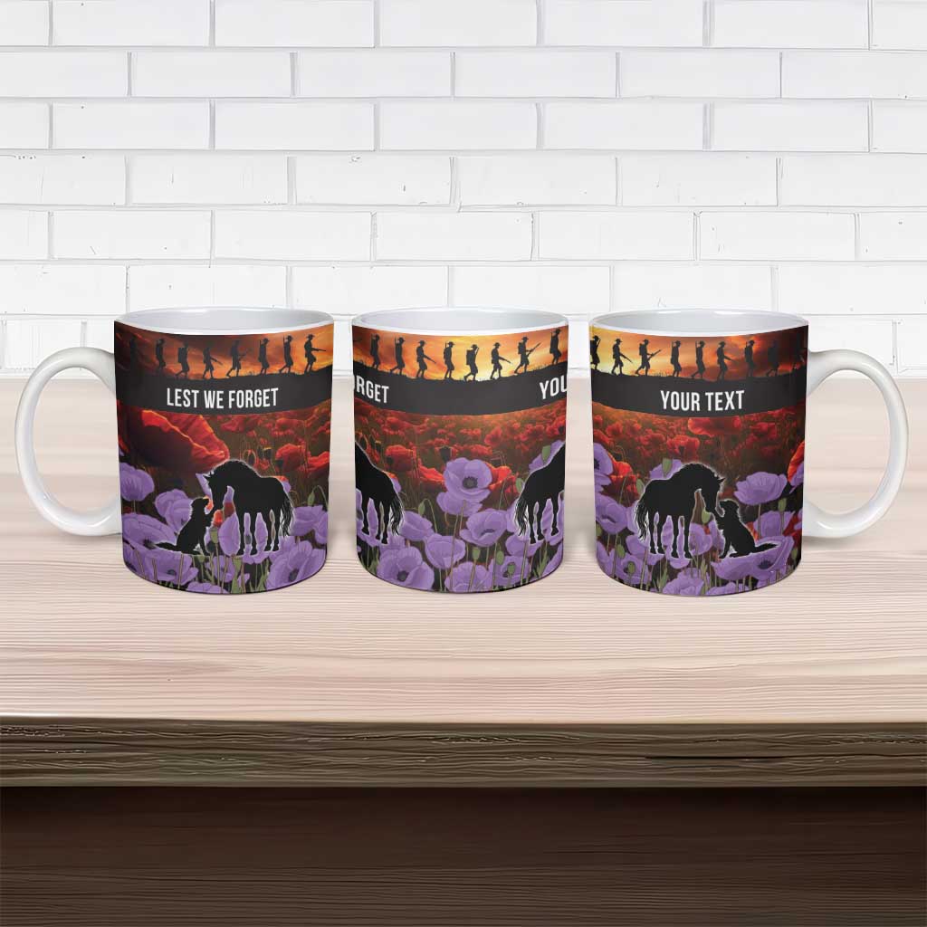 Personalised ANZAC Day Ceramic Mug Remembering the Animals of War