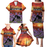 Personalised ANZAC Day Family Matching Puletasi and Hawaiian Shirt Remembering the Animals of War