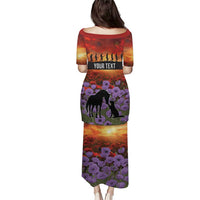 Personalised ANZAC Day Family Matching Puletasi and Hawaiian Shirt Remembering the Animals of War