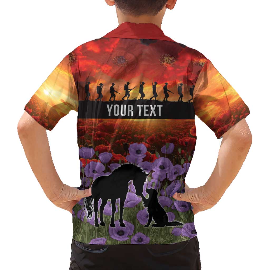 Personalised ANZAC Day Family Matching Tank Maxi Dress and Hawaiian Shirt Remembering the Animals of War LT19 - Polynesian Pride
