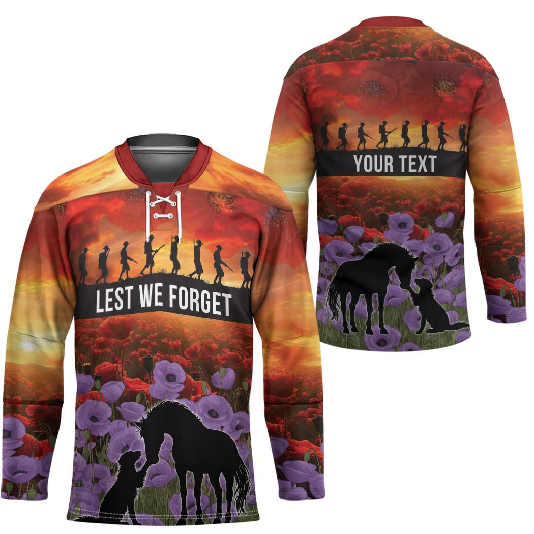 Personalised ANZAC Day Hockey Jersey Remembering the Animals of War