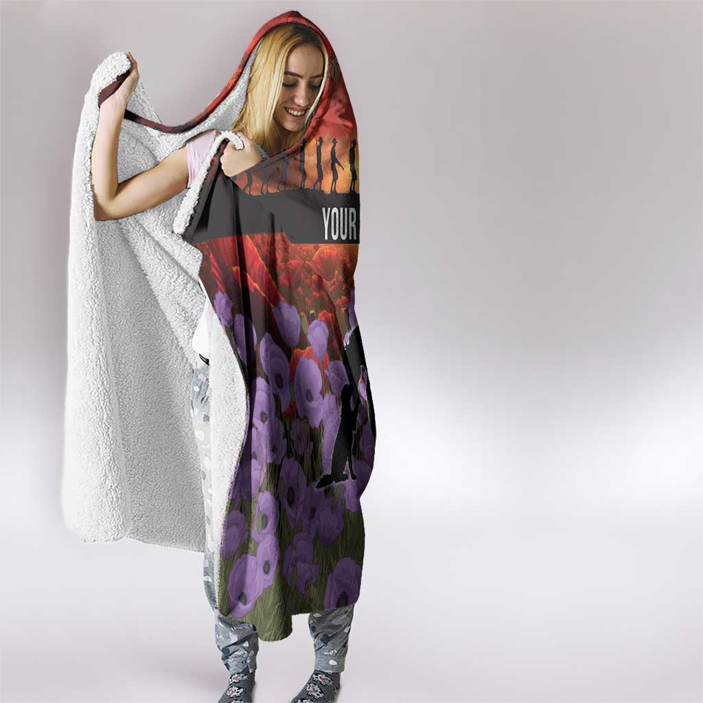 Personalised ANZAC Day Hooded Blanket Remembering the Animals of War