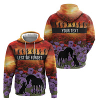 Personalised ANZAC Day Hoodie Remembering the Animals of War