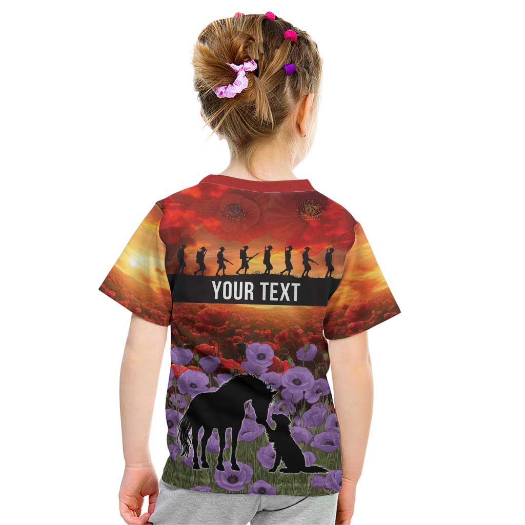 Personalised ANZAC Day Kid T Shirt Remembering the Animals of War