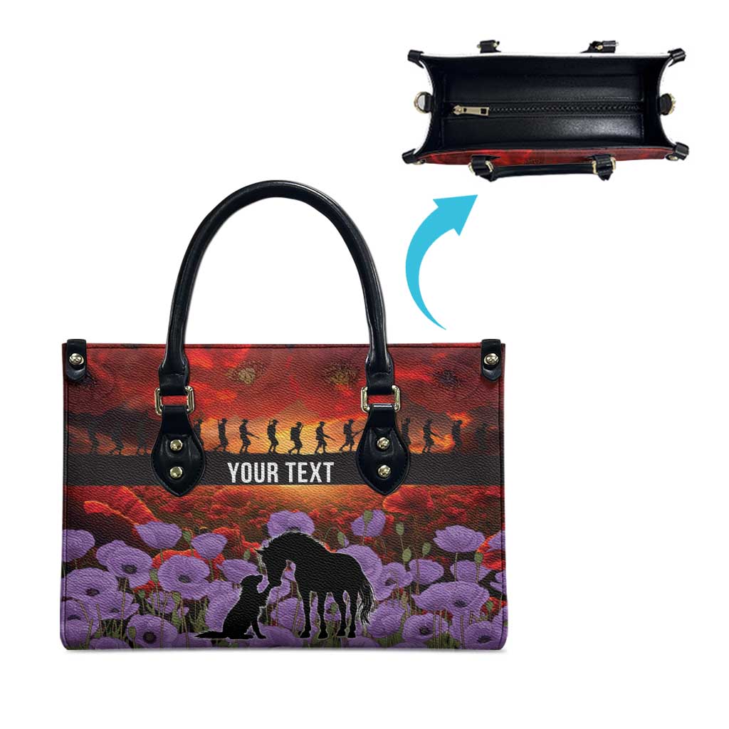 Personalised ANZAC Day Leather Bag Remembering the Animals of War