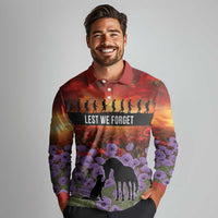 Personalised ANZAC Day Long Sleeve Polo Shirt Remembering the Animals of War