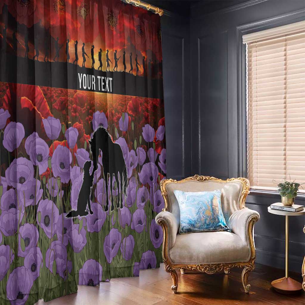 Personalised ANZAC Day Window Curtain Remembering the Animals of War