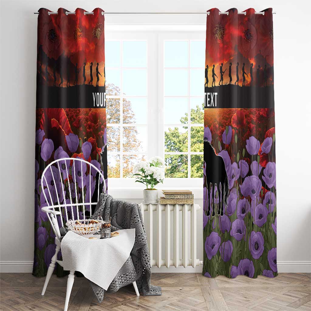 Personalised ANZAC Day Window Curtain Remembering the Animals of War