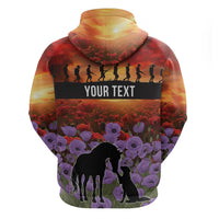Personalised ANZAC Day Zip Hoodie Remembering the Animals of War