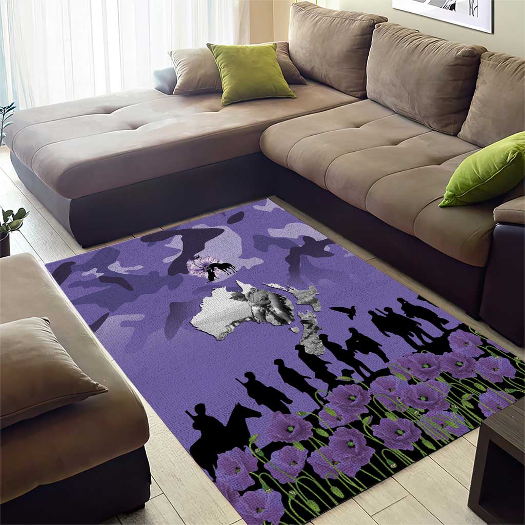ANZAC Day Area Rug Lest We Forget the Animals Too