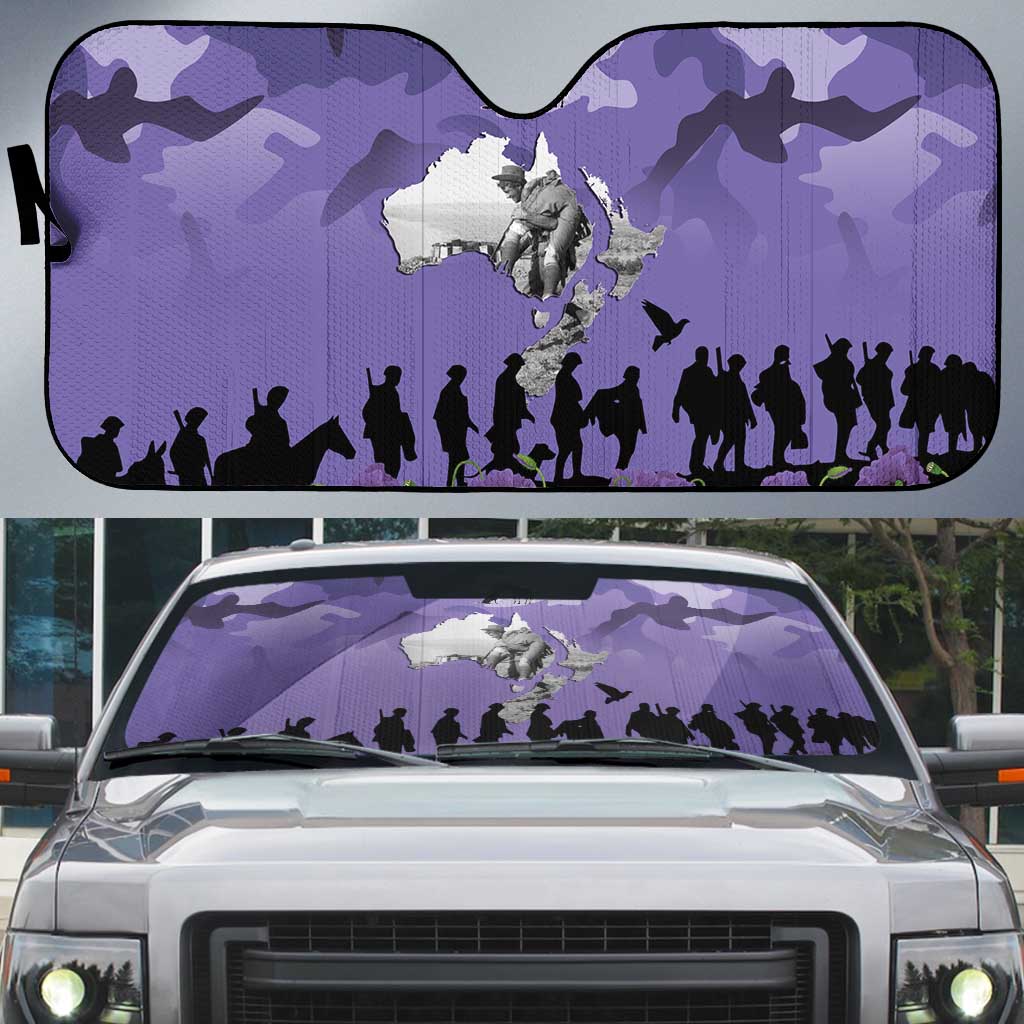ANZAC Day Auto Sun Shade Lest We Forget the Animals Too
