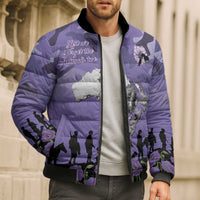 ANZAC Day Bomber Puffer Jacket Lest We Forget the Animals Too