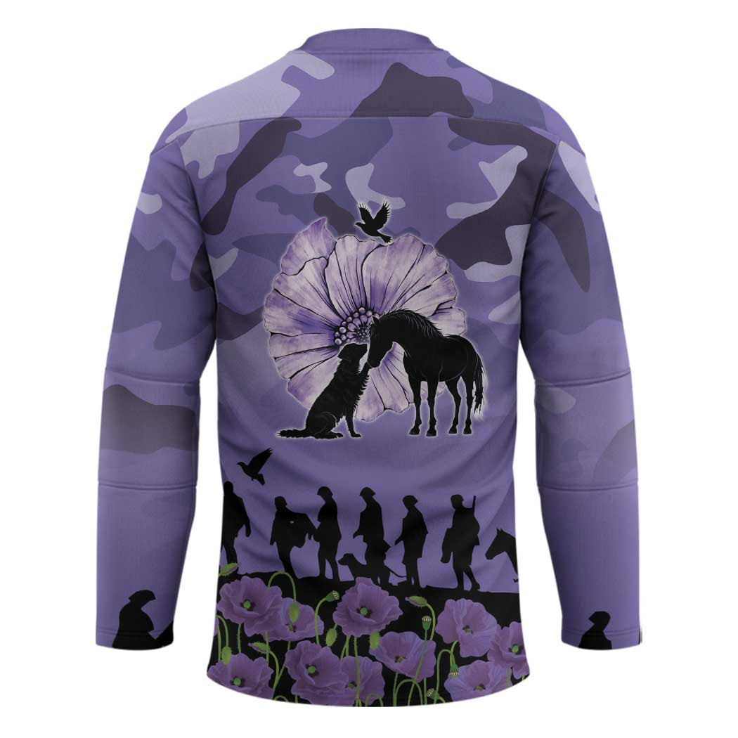 ANZAC Day Hockey Jersey Lest We Forget the Animals Too