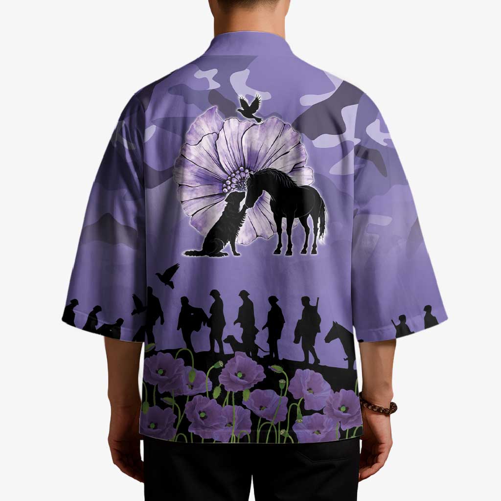 ANZAC Day Kimono Lest We Forget the Animals Too