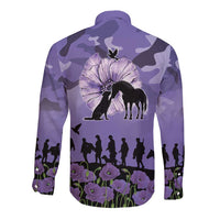 ANZAC Day Long Sleeve Button Shirt Lest We Forget the Animals Too