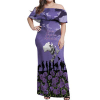 ANZAC Day Off Shoulder Maxi Dress Lest We Forget the Animals Too