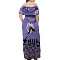 ANZAC Day Off Shoulder Maxi Dress Lest We Forget the Animals Too