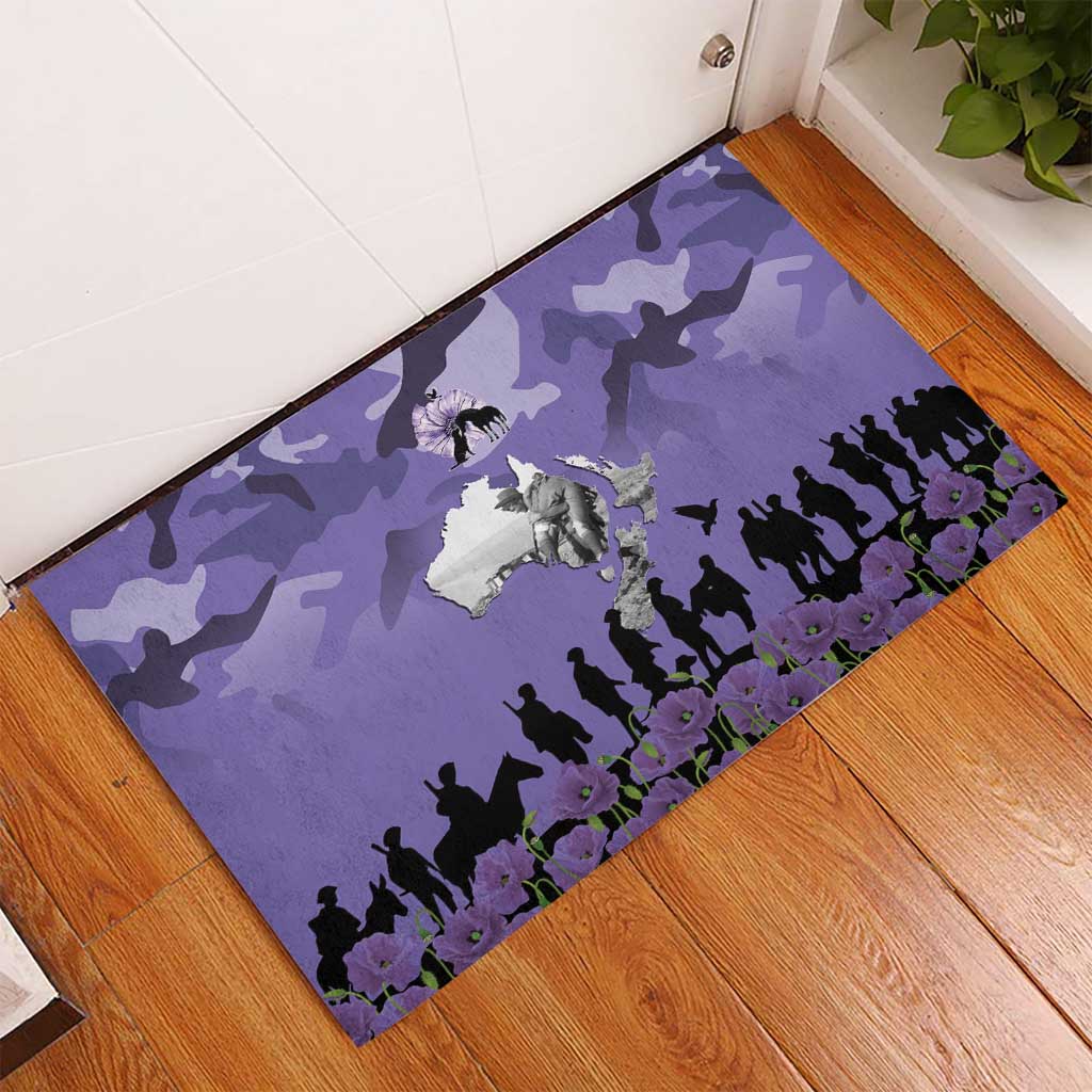 ANZAC Day Rubber Doormat Lest We Forget the Animals Too