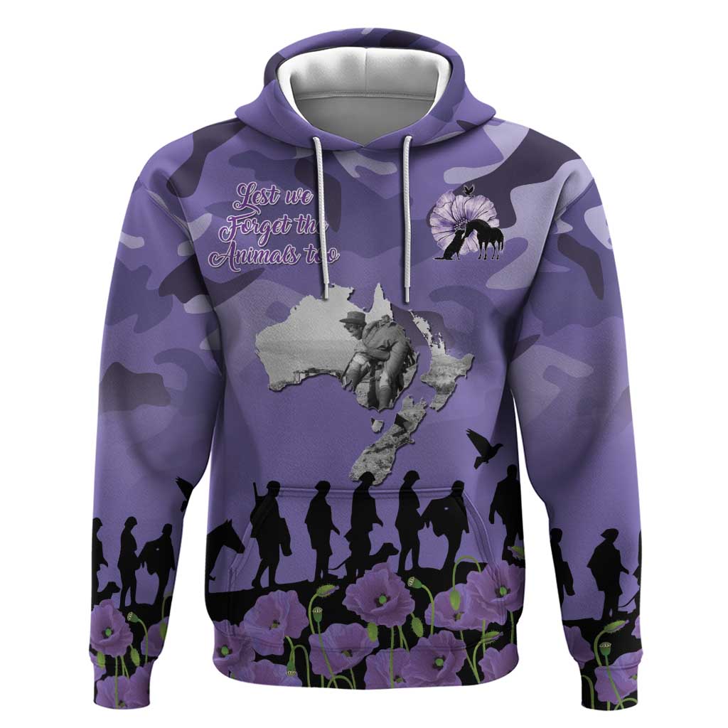 ANZAC Day Zip Hoodie Lest We Forget the Animals Too