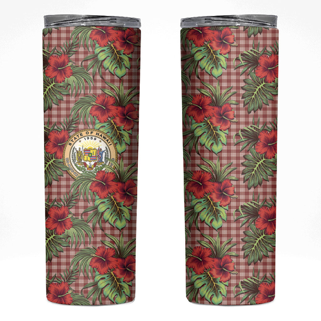 Vintage Hawaii Hibiscus Palaka Skinny Tumbler Red Color