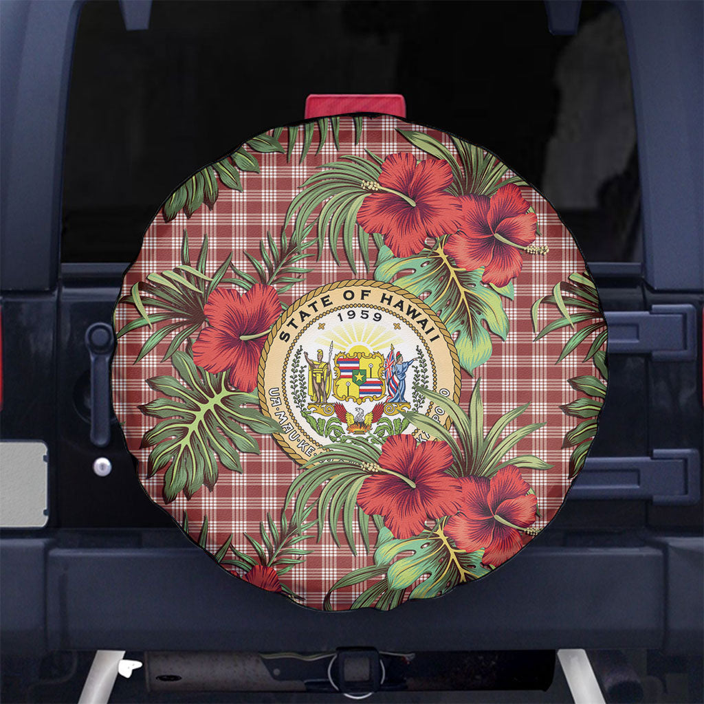 Vintage Hawaii Hibiscus Palaka Spare Tire Cover Red Color