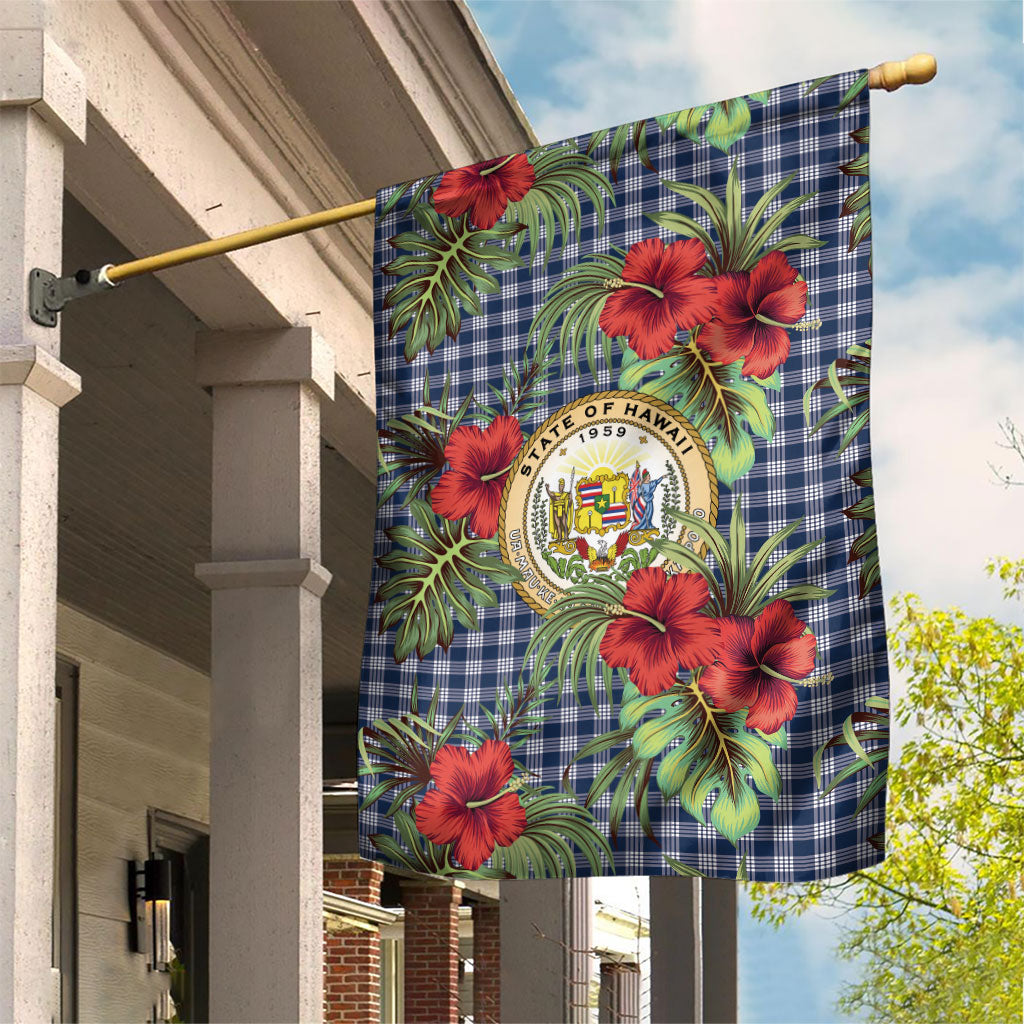 Vintage Hawaii Hibiscus Palaka Garden Flag Navy Color