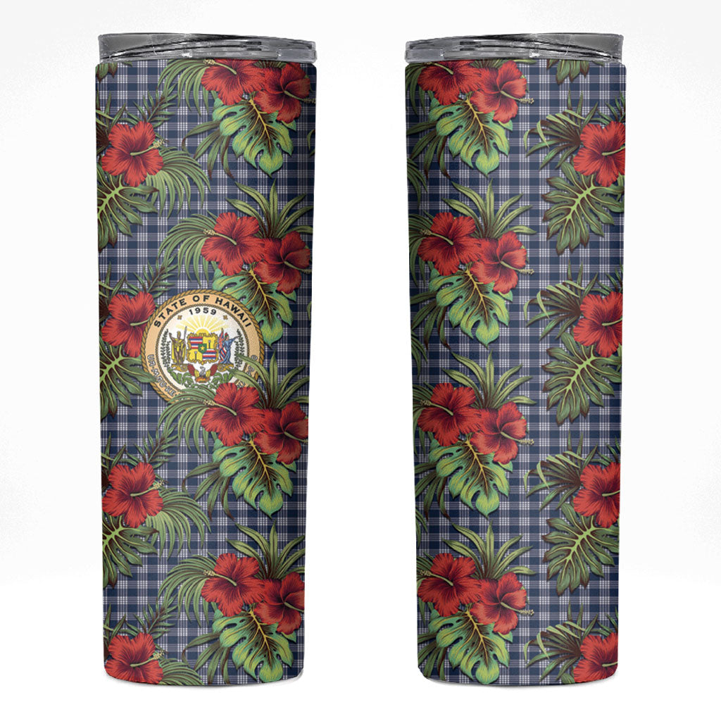 Vintage Hawaii Hibiscus Palaka Skinny Tumbler Navy Color
