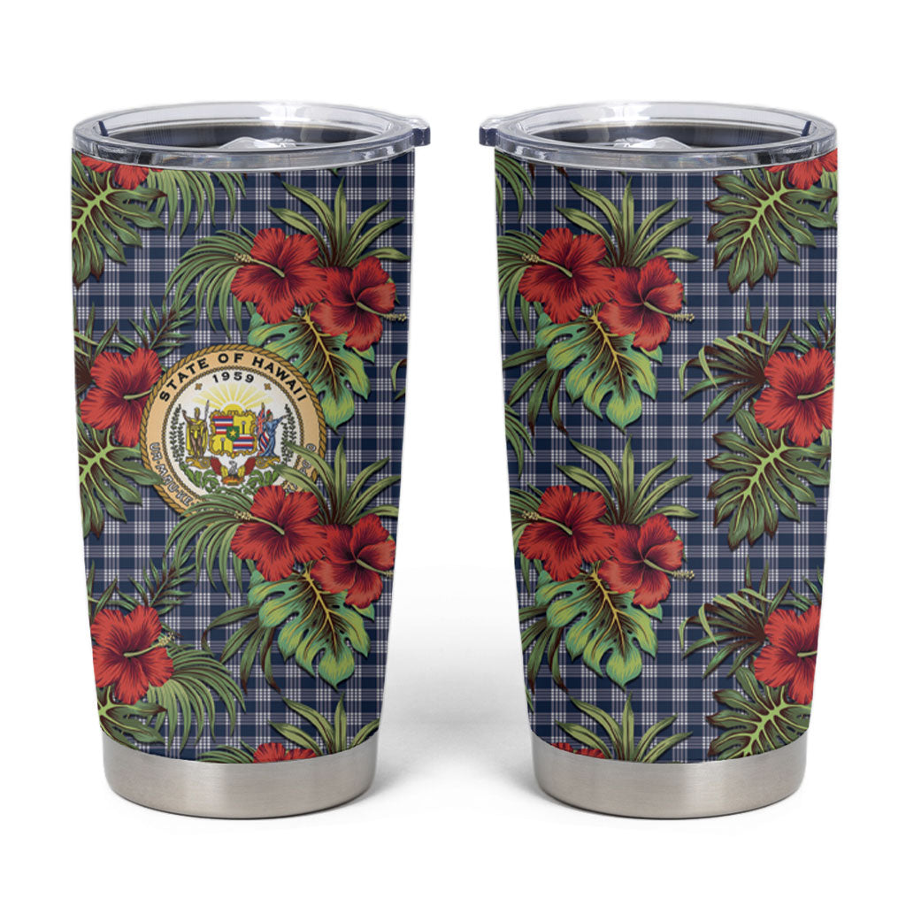 Vintage Hawaii Hibiscus Palaka Tumbler Cup Navy Color