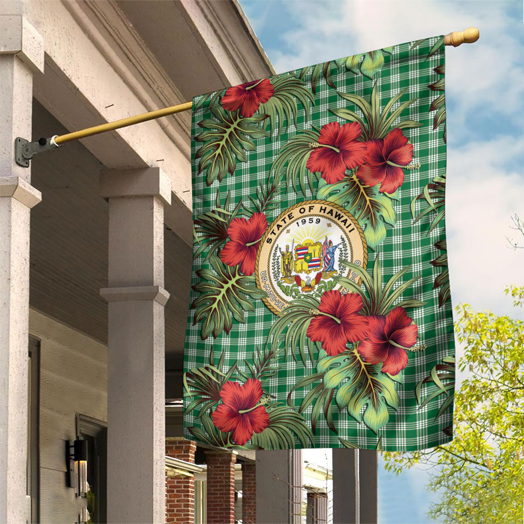 Vintage Hawaii Hibiscus Palaka Garden Flag Green Color