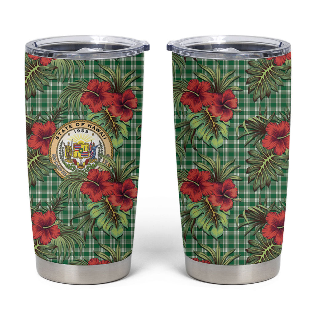 Vintage Hawaii Hibiscus Palaka Tumbler Cup Green Color