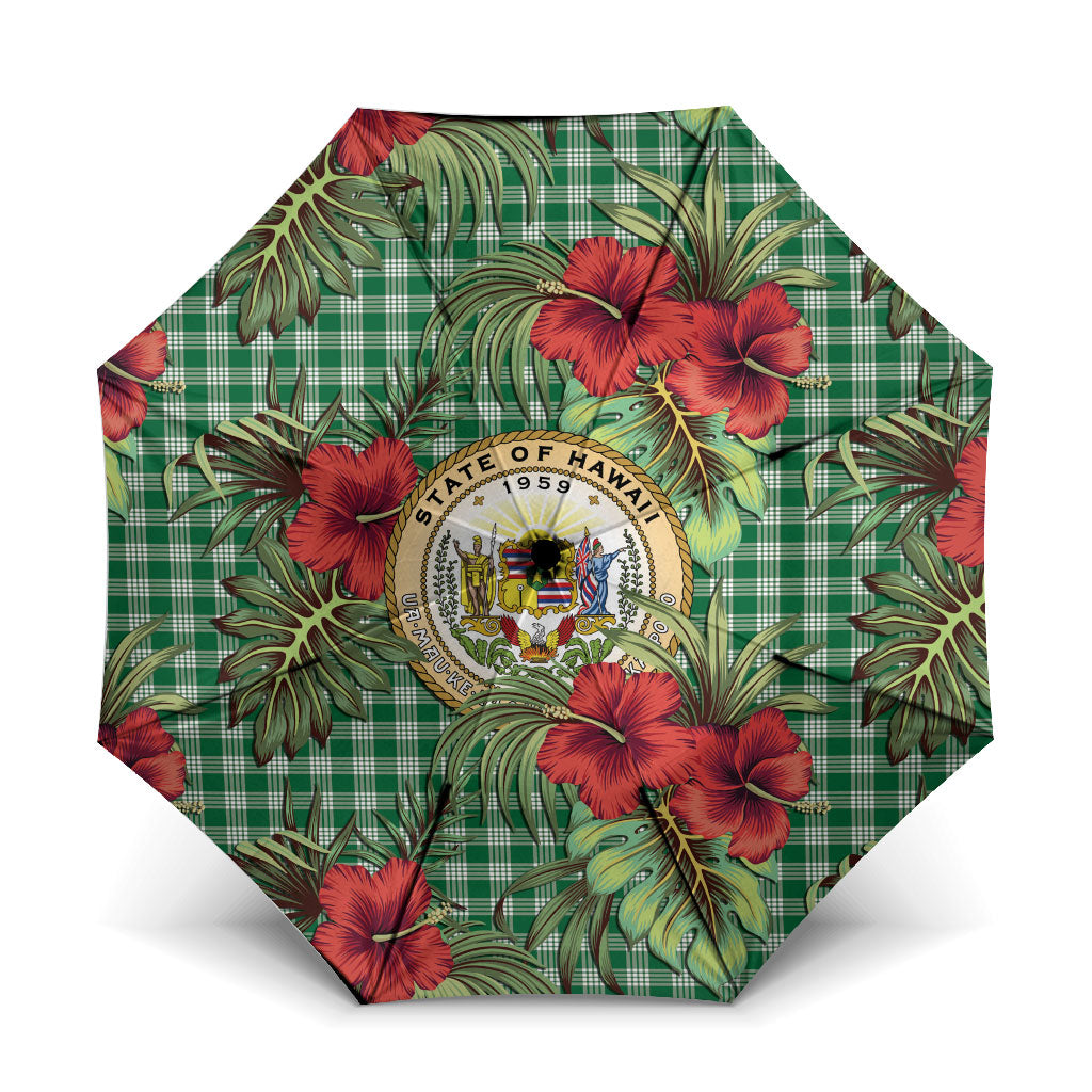 Vintage Hawaii Hibiscus Palaka Umbrella Green Color