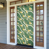 Hawaiian Pikake Maile Lei Door Cover Tiare Hibiscus Kalo Palapalai Leaf Green