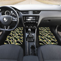 Hawaiian Pikake Maile Lei Car Mats Tiare Hibiscus Kalo Palapalai Leaf Black