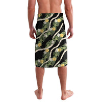 Hawaiian Pikake Maile Lei Lavalava Tiare Hibiscus Kalo Palapalai Leaf Black