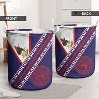American Samoa Flag Day Laundry Basket Polynesian Tribal Tattoo Eagle Art