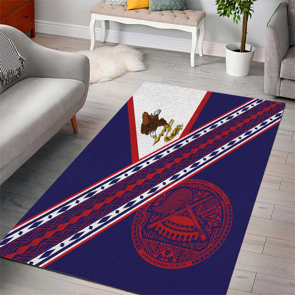 American Samoa Flag Day Area Rug Polynesian Tribal Tattoo Eagle Art