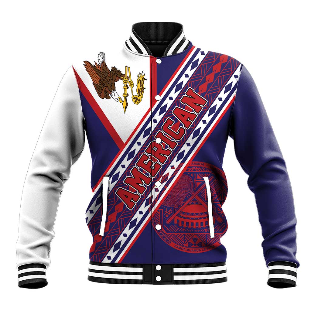 American Samoa Flag Day Baseball Jacket Polynesian Tribal Tattoo Eagle Art