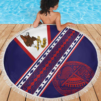 American Samoa Flag Day Beach Blanket Polynesian Tribal Tattoo Eagle Art