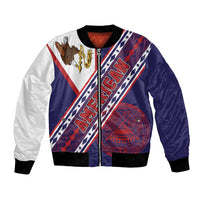 American Samoa Flag Day Bomber Jacket Polynesian Tribal Tattoo Eagle Art