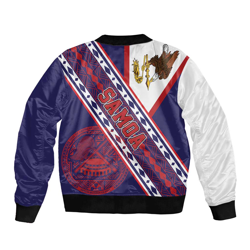 American Samoa Flag Day Bomber Jacket Polynesian Tribal Tattoo Eagle Art