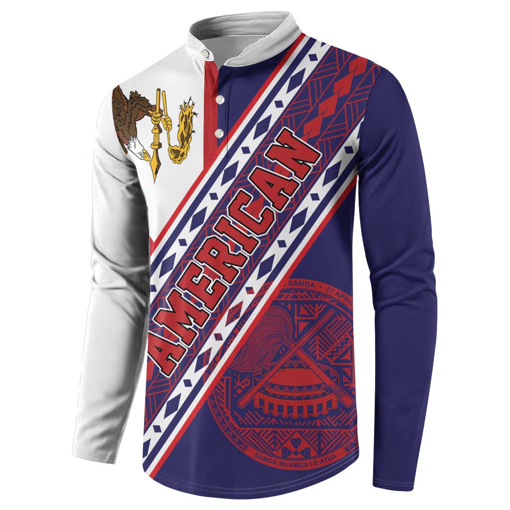 American Samoa Flag Day Button Sweatshirt Polynesian Tribal Tattoo Eagle Art