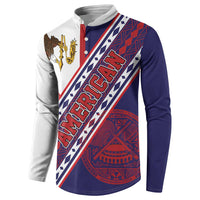 American Samoa Flag Day Button Sweatshirt Polynesian Tribal Tattoo Eagle Art