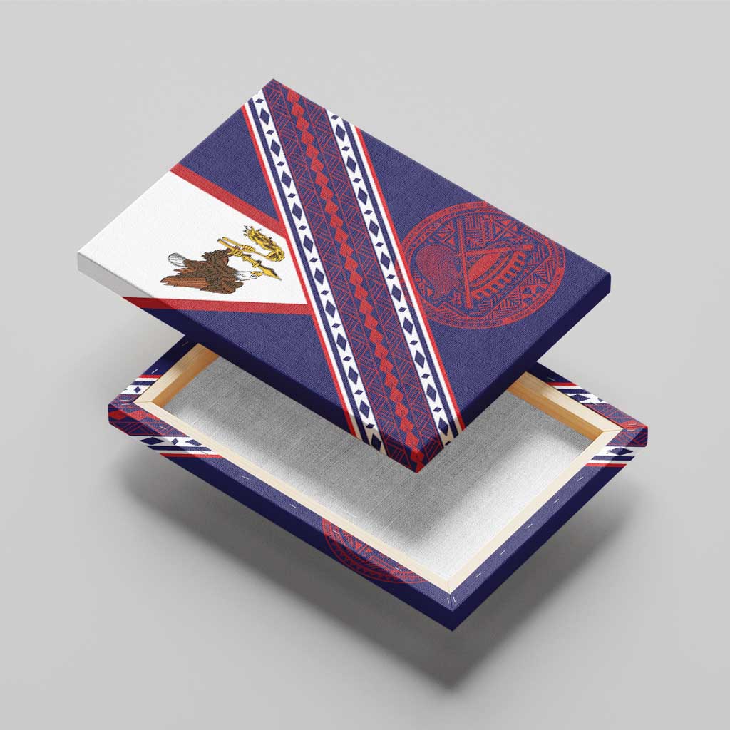 American Samoa Flag Day Canvas Wall Art Polynesian Tribal Tattoo Eagle Art