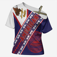 American Samoa Flag Day Cross Shoulder Shirt Polynesian Tribal Tattoo Eagle Art