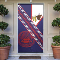American Samoa Flag Day Door Cover Polynesian Tribal Tattoo Eagle Art