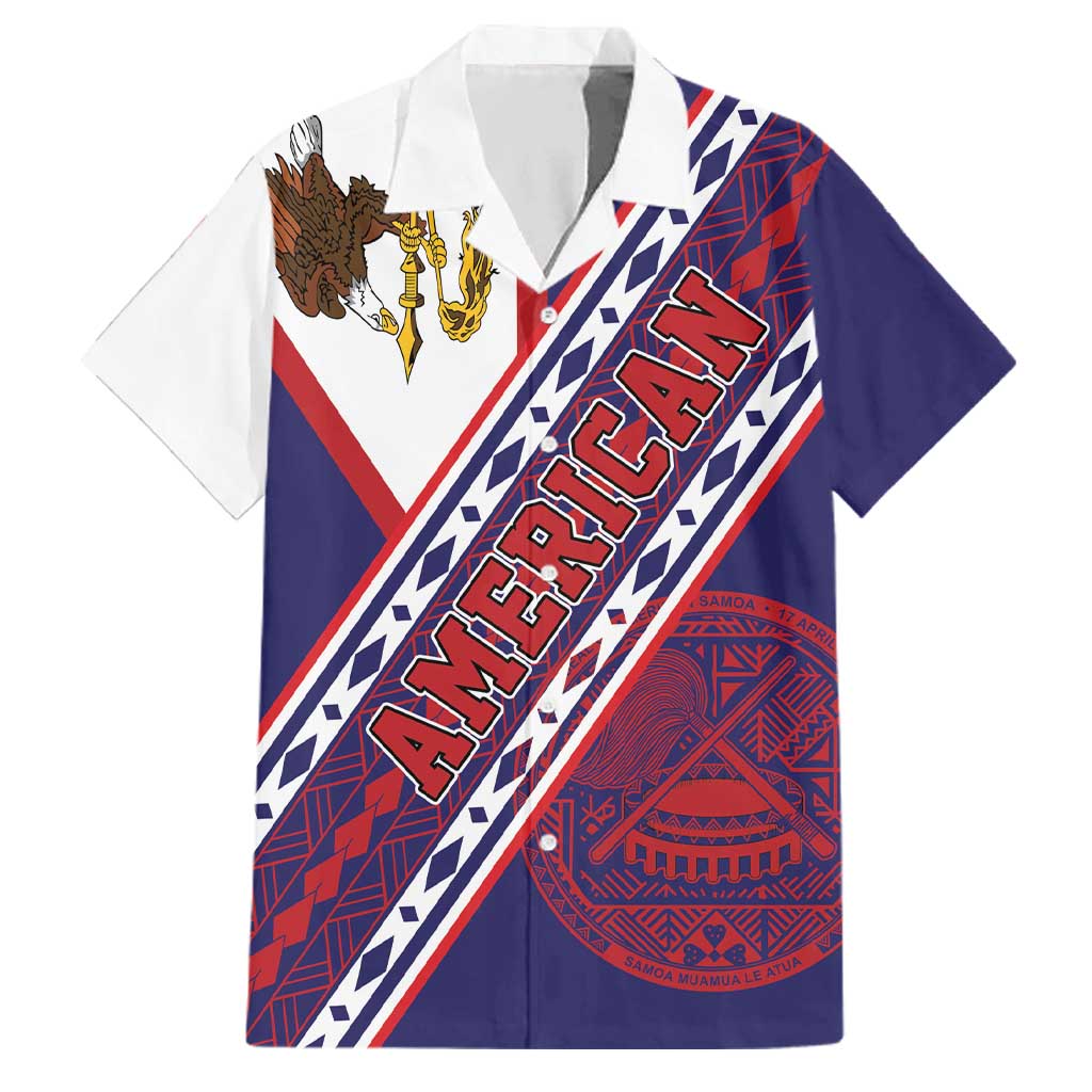 American Samoa Flag Day Family Matching Long Sleeve Bodycon Dress and Hawaiian Shirt Polynesian Tribal Tattoo Eagle Art LT19 Dad's Shirt - Short Sleeve Navy - Polynesian Pride