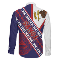 American Samoa Flag Day Family Matching Off Shoulder Maxi Dress and Hawaiian Shirt Polynesian Tribal Tattoo Eagle Art
